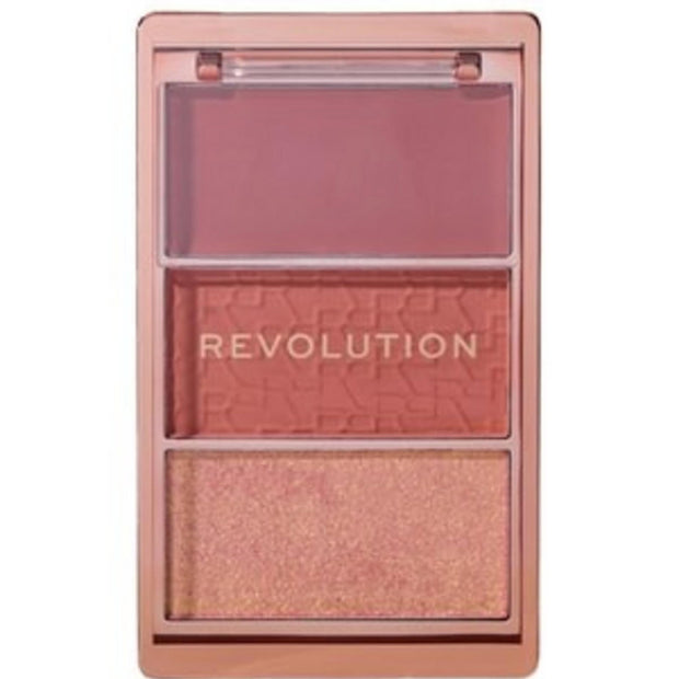 Makeup Revolution, Blush Icon, Matte, Blush Highlighter Palette, Aura Points Rose, 11.5 g