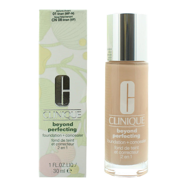 Clinique, Beyond Perfecting, Full Coverage, Υγρό Foundation & Concealer 2-In-1, 01, Linen, 30 ml