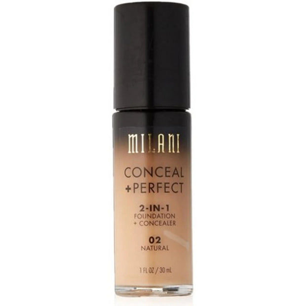 Milani, Conceal + Perfect, Υγρό Foundation & Concealer 2-In-1, 02, Natural, 30 ml