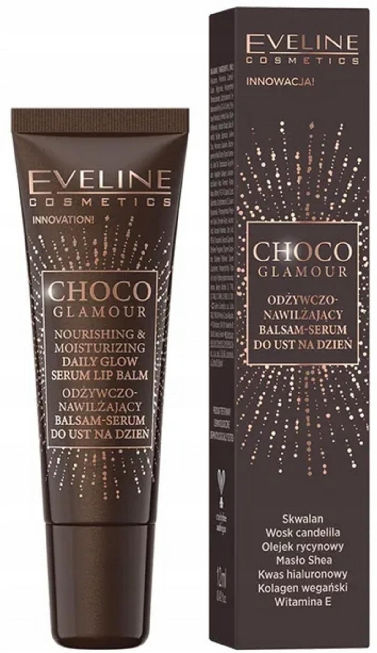Eveline Cosmetics, Choco Glamour, Ενυδατικό, Βάλσαμο Χειλιών, 12 ml