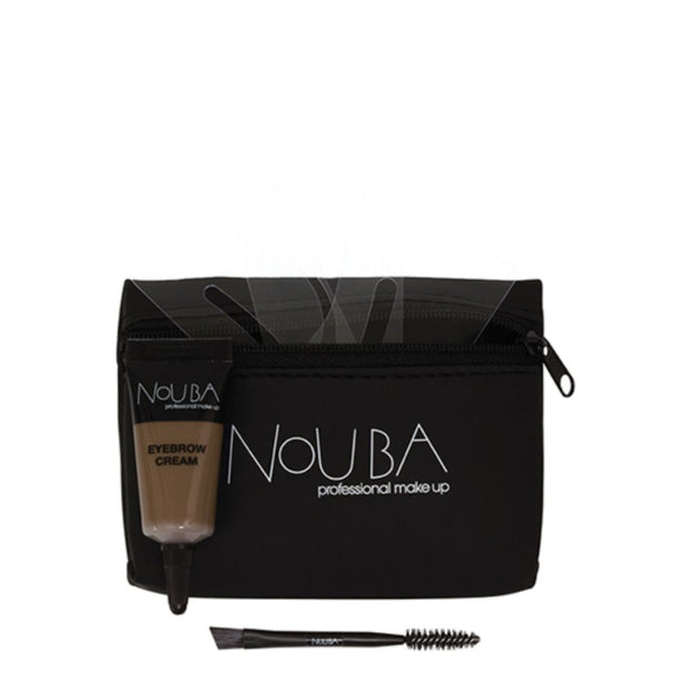 15 Σετ Nouba: Nouba, Πινέλο Φρυδιών + Nouba, Τζελ Φρυδιών, 7 ml + Υφασμάτινο Νεσεσέρ Μακιγιάζ, Black