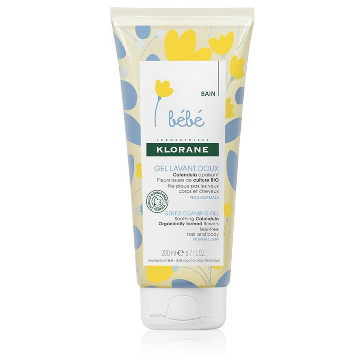 Klorane, Baby, Calendula Extract, Gentle Cleansing, Gel Καθαρισμού, For Hair & Body, 200 ml