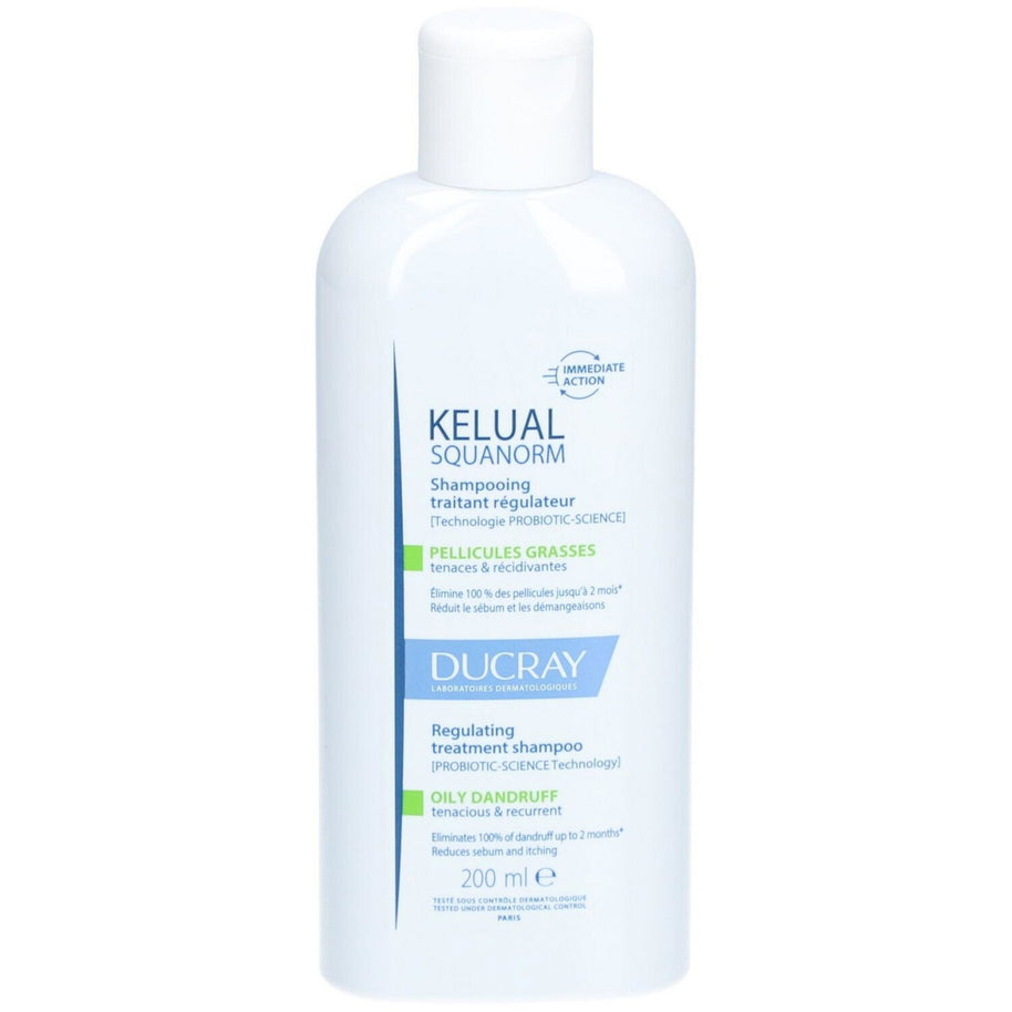 Ducray, Kelual Squanorm, Hair Treatment Σαμπουάν, Κατά της Πιτυρίδας & Sebum Control, For Scalp With Oily Dandruf, 200 ml