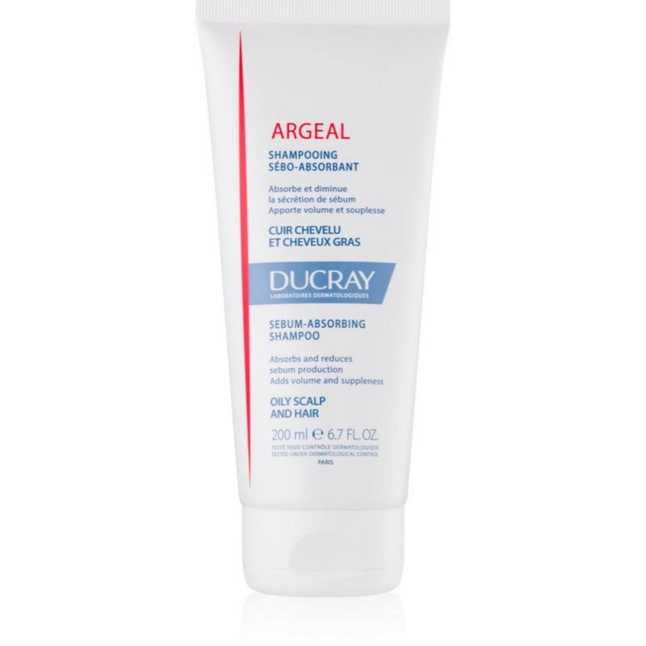Ducray, Sabal Argeal, Kaolin, Θεραπεία Μαλλιών Σαμπουάν, Purifies, For Oily Hair, 200 ml