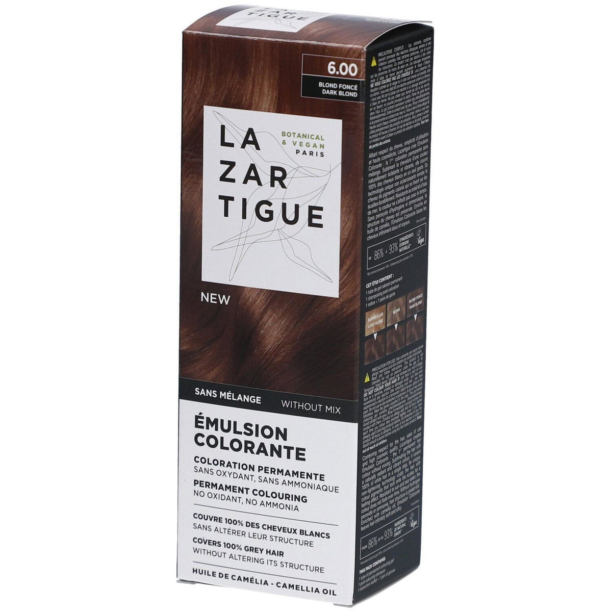 Lazartigue, Γαλάκτωμα Colorante, Μόνιμη Βαφή Μαλλιών, 6.00 Dark Blond, 60 ml