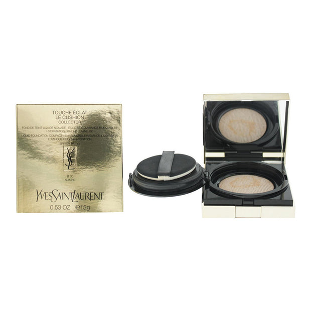 Yves Saint Laurent, Touche Eclat Le Cushion Collector, golden pigments & antioxidants, Luminous, Υγρό Foundation, B30, Almond, 15 g