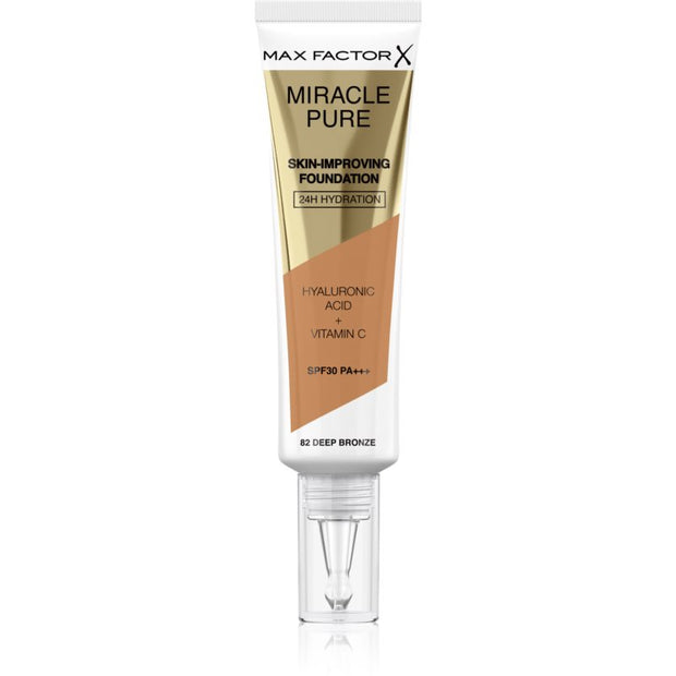 Max Factor, Miracle Pure, Υγρό Foundation, 82, Deep Bronze, SPF30, 30 ml