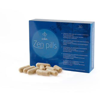 500 Cosmetics, Zen Pills, L-Tryptophan, Magnesium Stearate, Hops, Passiflora, L-Theanine, Vitamin B6 & Vitamin B1, Control Anxiety & Stress, Capsules, 30 capsules