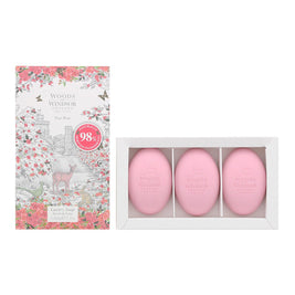 Σετ Trio, Woods Of Windsor, True Rose, Ενυδατικό, Massage Soap Bar, Palm Oil, 3 pcs, 60 g