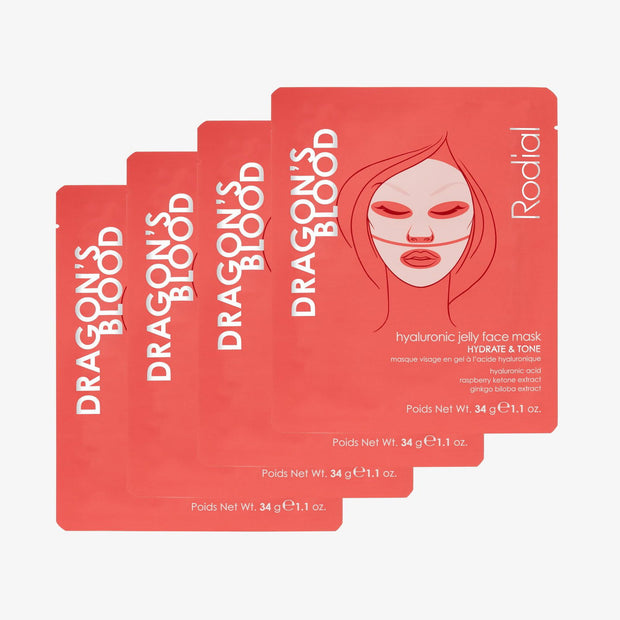 Rodial, Dragon's Blood, Ενυδατικό, Gel Mask, Για το Πρόσωπο, 4 pcs, 4 pcs