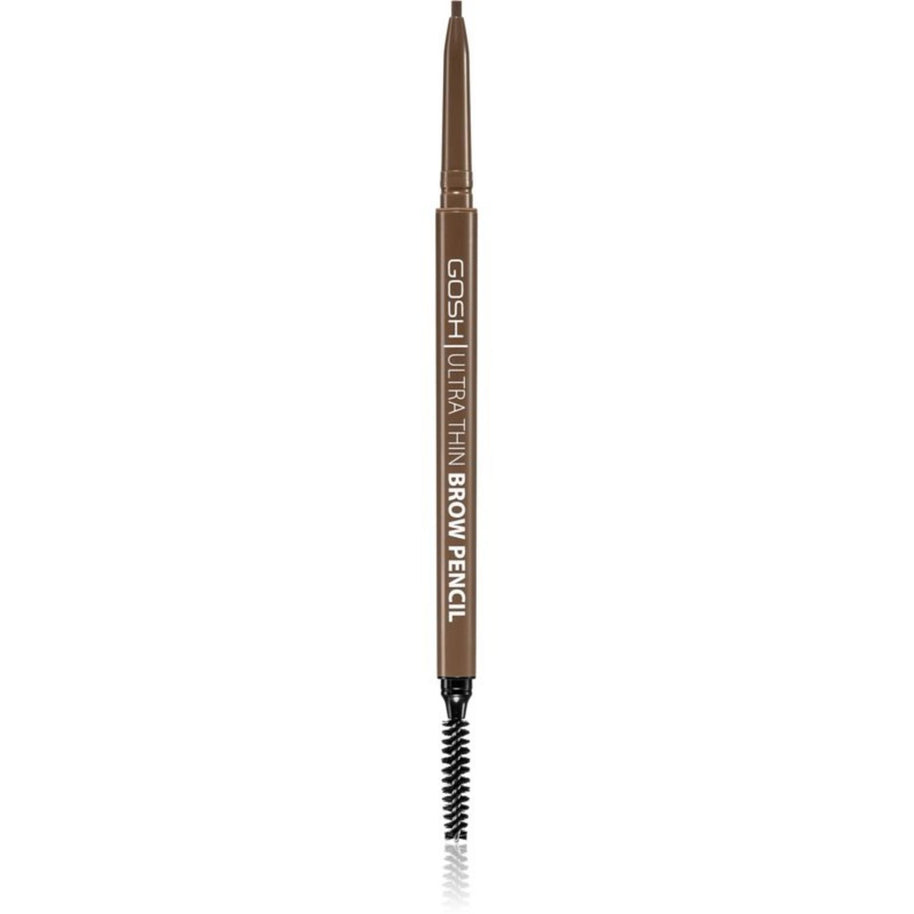 Gosh, Ultra Thin, Eyebrow Cream Pencil & Brush 2-In-1, 002, Grey Brown, 0.09 g