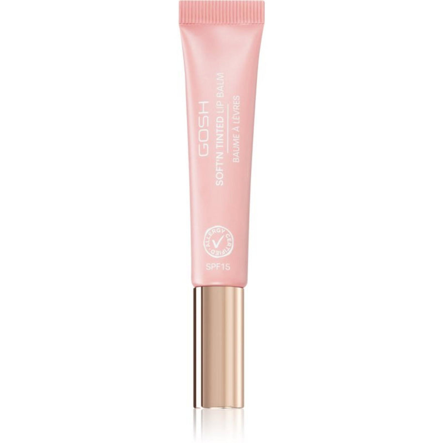 Gosh, Soft'n Tinted, Vegan, Ενυδατικό, Βάλσαμο Χειλιών, 003, Rose, SPF 15, 8 ml