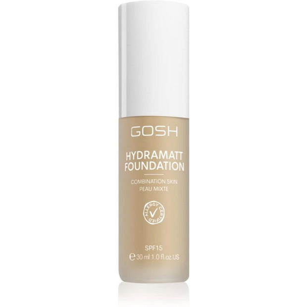 Gosh, Hydramatt, Matte, Υγρό Foundation, 004N, Light Neutral, SPF 15, 30 ml