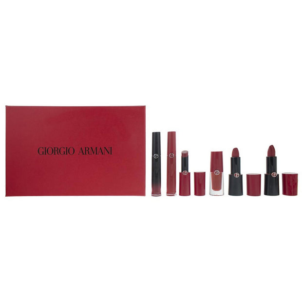 Σετ Giorgio Armani: Rouge d'Armani, Matte, Κραγιόν, 400, Four Hundred, 4 g + Lip Maestro, Lip Stain, Υγρό Κραγιόν, 400, 6.5 ml + Lip Magnet, Υγρό Κραγιόν, 400, 3.9 ml + Ecstasy Lacquer, Shining, Lip Gloss, 400, 3 ml + Rouge d'Armani, Cream L