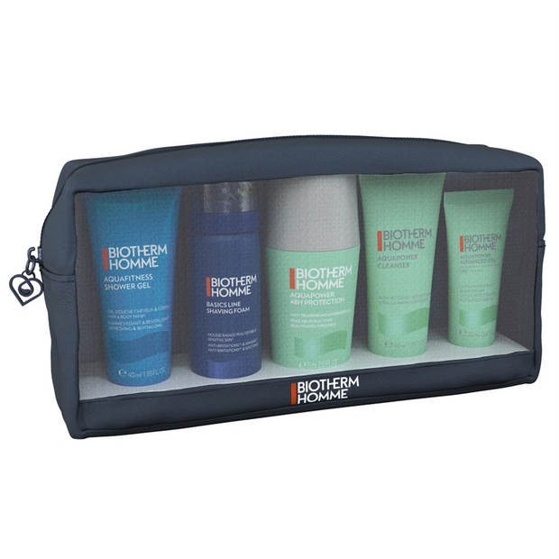 Σετ Biotherm: Homme, Αφρός Ξυρίσματος, 50 ml + Aquapower, Καθαρισμού, Gel Καθαρισμού, Για το Πρόσωπο, 40 ml + Aquafitness, Αφρόλουτρο, 40 ml + Aquapower, Cooling, Fresh, Αποσμητικό Roll-On, Για Άνδρες, 75 ml + Aquapower, Ενυδατικό, Mornings
