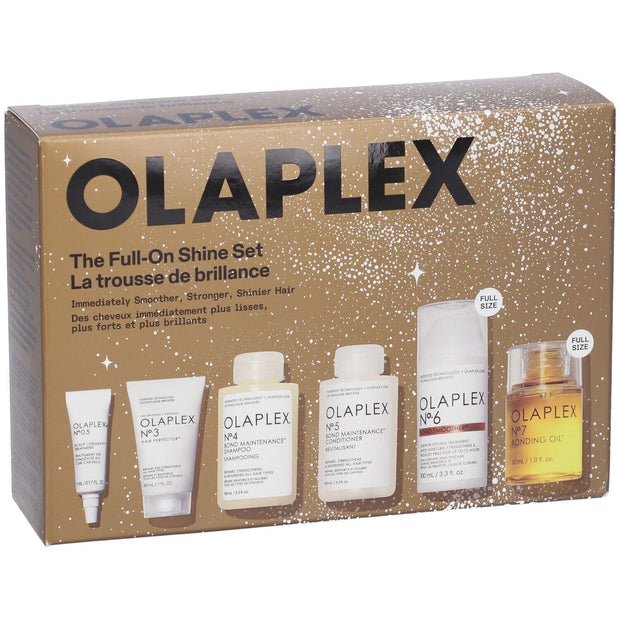 The Full-On Shine Σετ Olaplex: No.6 Bond Smoother, Κρέμα Styling Μαλλιών, 100 ml + No.3 Hair Perfector, Hair Cream Treatment, For Revitalisation, 30 ml + No.4 Bond Maintenance, Σαμπουάν, Repairing & Strengthening, 30 ml + No. 0.5 Scalp Longevity Treatme