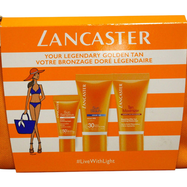 Gift Σετ Lancaster: Sun Beauty, Αντηλιακή Προστασία, Body Milk, SPF 30, Για το Πρόσωπο & Body, Before Sun Exposure, 15 ml *Sample + Sun Sensitive, Αντηλιακή Προστασία, Αντηλιακή Κρέμα, Για το Πρόσωπο & Body, SPF 50+, 3 ml *Sample + Lancaster