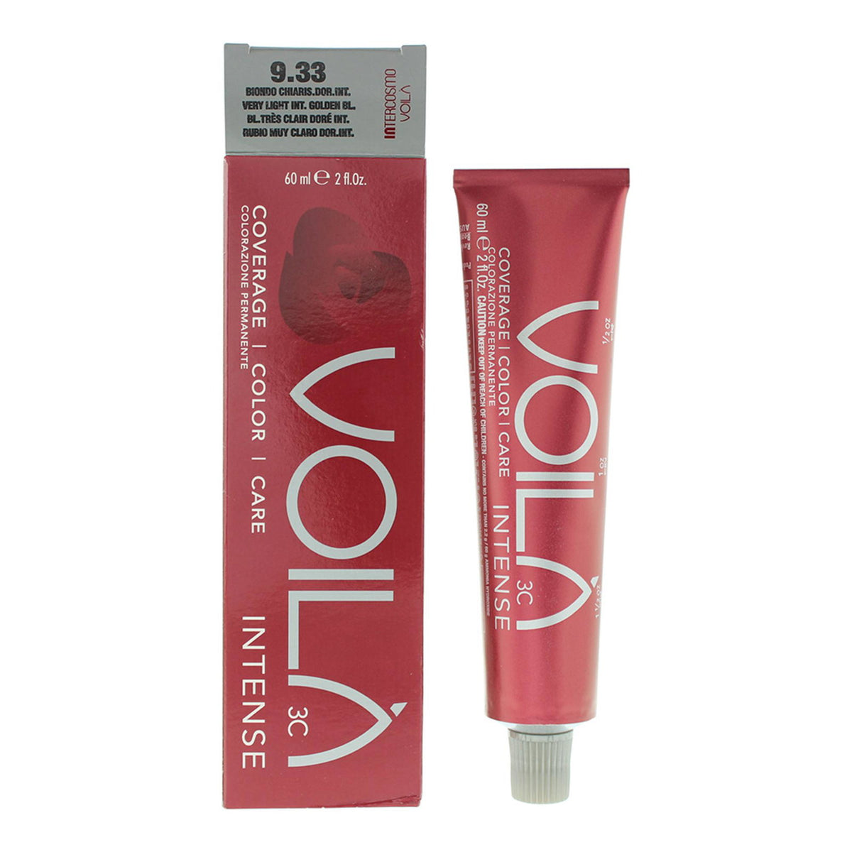 Intercosmo, Voila 3C Intense, Μόνιμη Βαφή Μαλλιών, 9.33 Very Light Intense Golden Blonde, 60 ml
