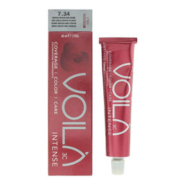 Intercosmo, Voila 3C Intense, Μόνιμη Βαφή Μαλλιών, 7.34 Medium Golden Copper Blonde, 60 ml