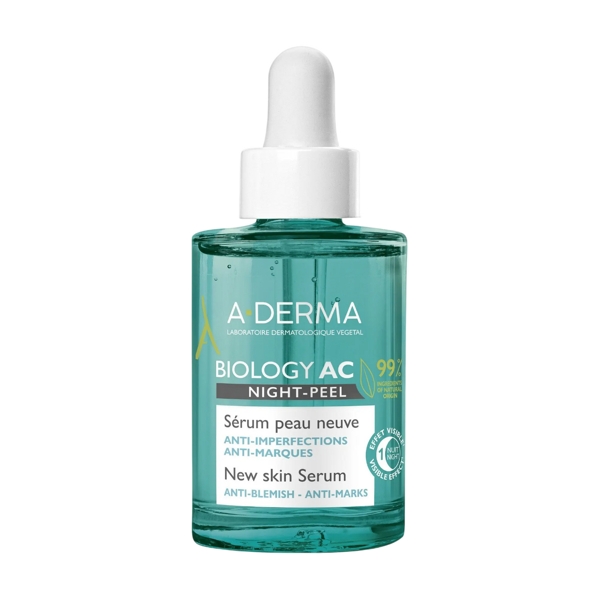 A-Derma, Biology AC, Peeling, Night, Ορός, Για το Πρόσωπο, 30 ml