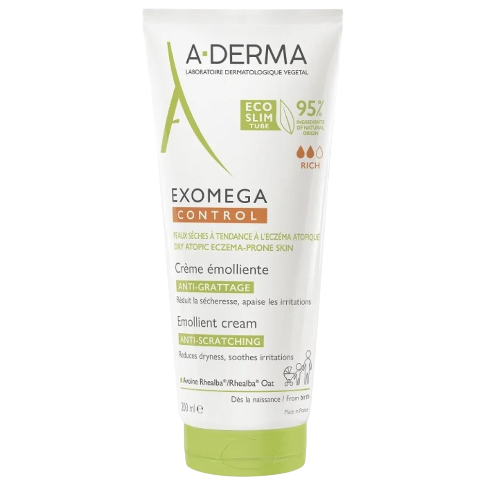 A-Derma, Exomega Control, Emollient, Cream, Για Πρόσωπο & Σώμα, 200 ml