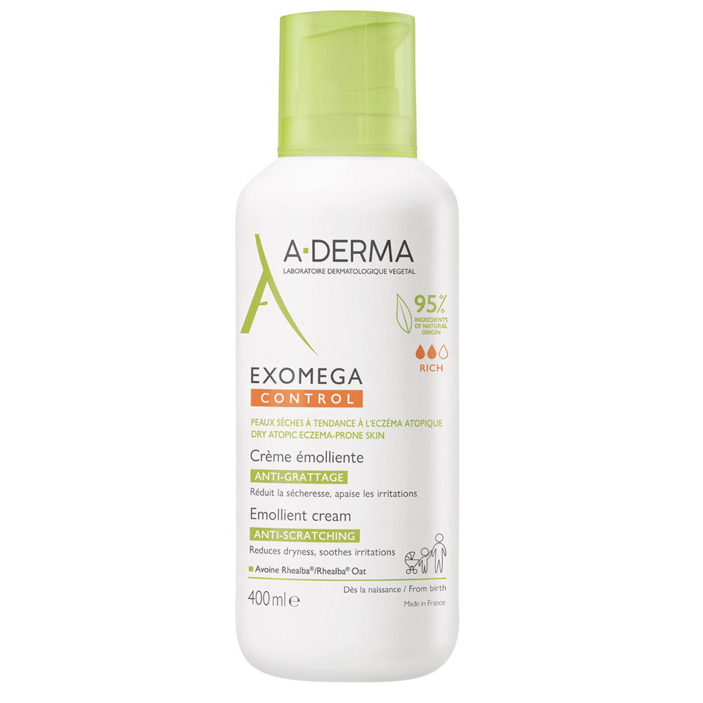 A-Derma, Exomega Control, Emollient, Κρέμα Προσώπου & Body, 400 ml