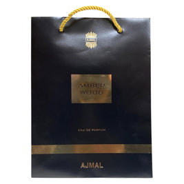 Ajmal, Amber Wood, Shopping, Cardboard Shopping Bag, Paper, Black
