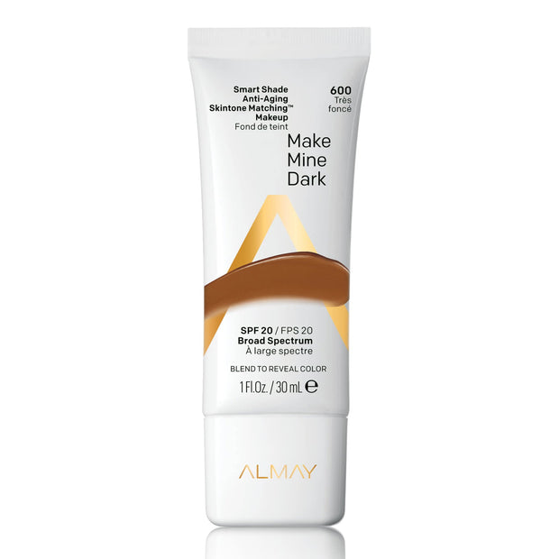 Almay, Smart Shade, Tone-matching, Υγρό Foundation, 600, Make Mine Dark, 20 SPF, 30 ml