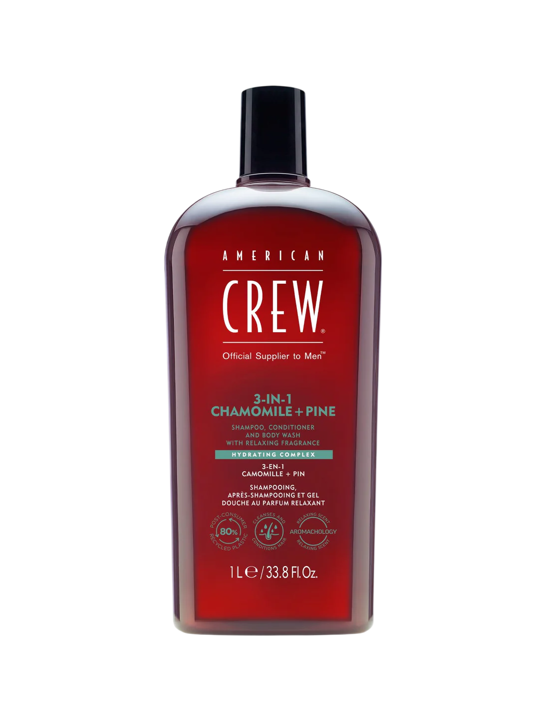 American Crew, 3-In-1, Chamomile & Pine, Σαμπουάν, Κρέμα Μαλλιών & Αφρόλουτρο 3-In-1, Ενυδατικό, 250 ml