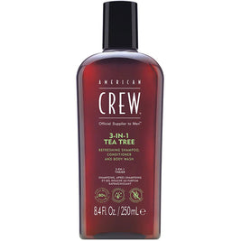 American Crew, 3-In-1 Tea Tree, Tea Tree Oil, Hair Σαμπουάν, Κρέμα Μαλλιών & Αφρόλουτρο 3-In-1, For Ενυδατικό, 250 ml