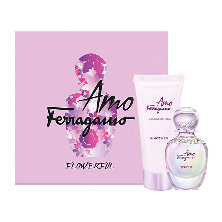 Amo Ferragamo - Flowerful Σετ Salvatore Ferragamo: Amo Ferragamo Flowerful, Eau De Toilette, Για Γυναίκες, 50 ml + Amo Ferragamo Flowerful, Shimmer, Ημέρας & Νύχτας, Λοσιόν Σώματος, 100 ml