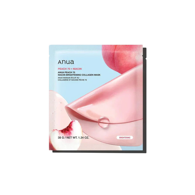 Anua, Peach 70, Collagen, Λαμπερό, Sheet Mask, Για το Πρόσωπο, 38 g