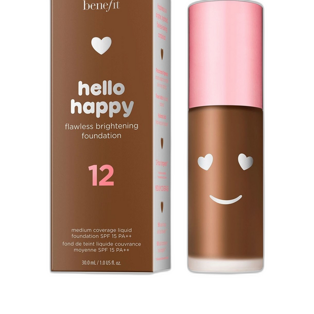 Benefit, Hello Happy, Λαμπερό, Υγρό Foundation, 12, Deep Warm, SPF 15, 30 ml