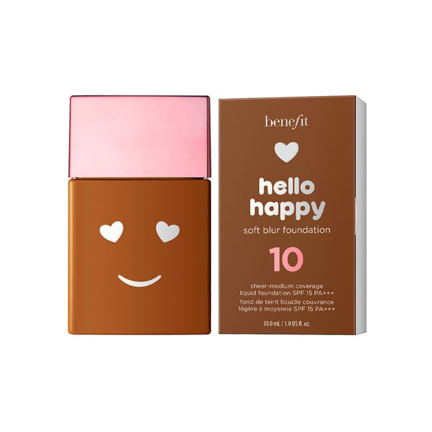 Benefit, Hello Happy Soft Blur, Matte Finish, Υγρό Foundation, 10, Deep Warm, SPF 15, 30 ml