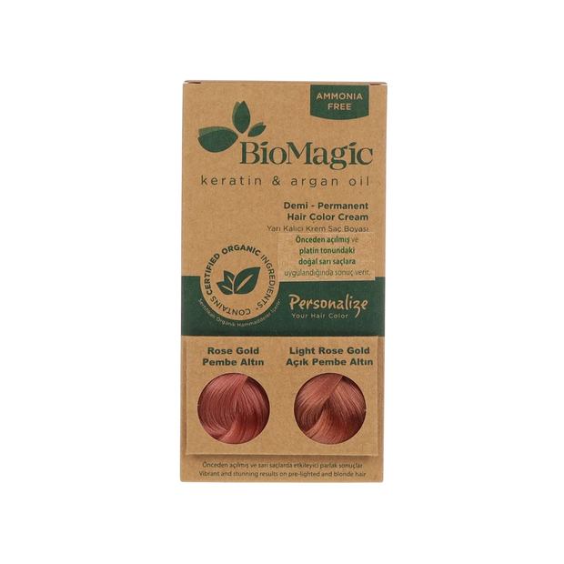 Biomagic, Biomagic, Keratin & Argan Oil, Demi-Μόνιμη Βαφή Μαλλιών, Rose Gold, 250 ml *Tester
