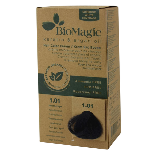 Biomagic, Biomagic, Keratin & Argan Oil, Μόνιμη Βαφή Μαλλιών, 1.01, 250 ml *Tester