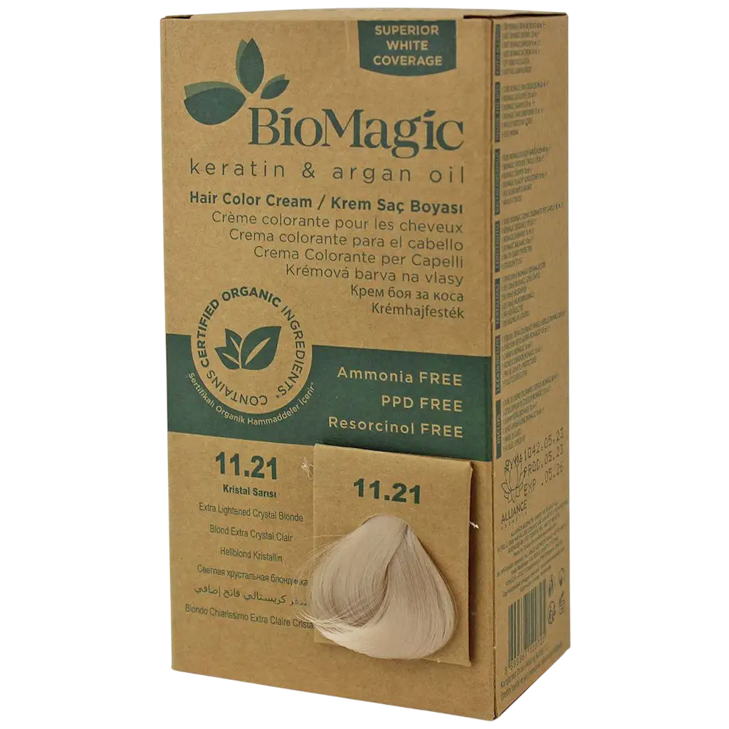 Biomagic, Biomagic, Keratin & Argan Oil, Permanent Hair Dye, 11.21, 250 ml *Tester