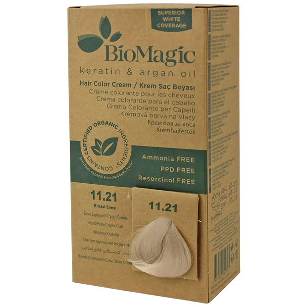 Biomagic, Biomagic, Keratin & Argan Oil, Μόνιμη Βαφή Μαλλιών, 11.21, 250 ml *Tester