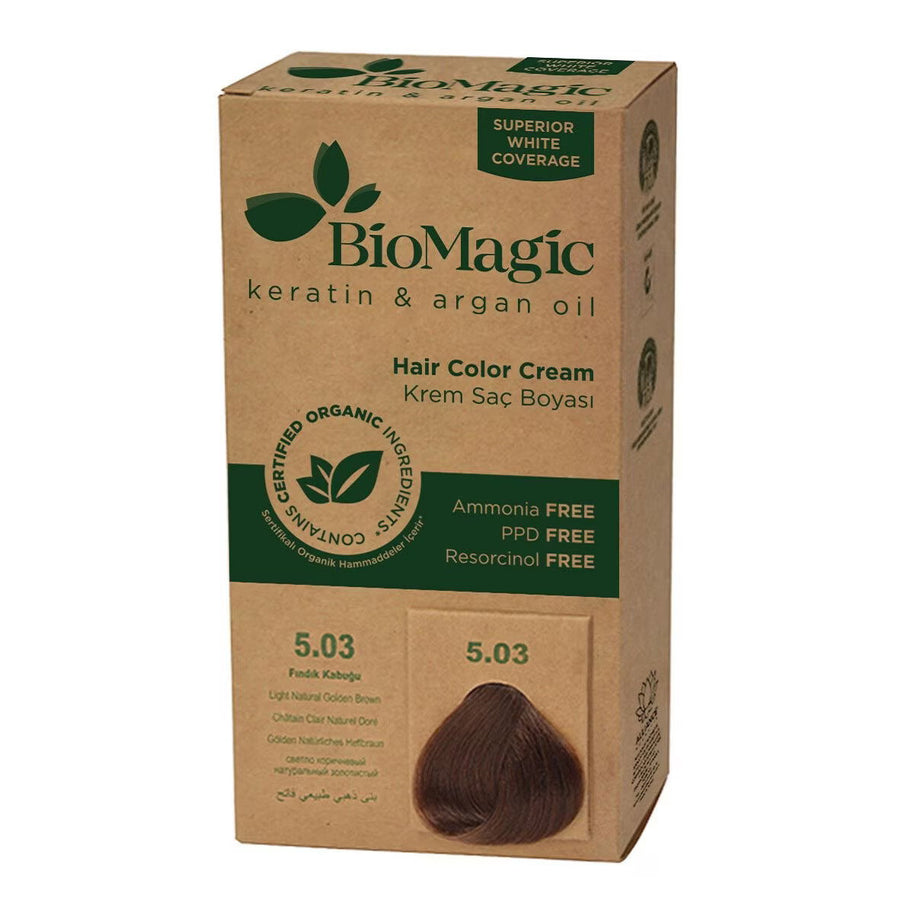 Biomagic, Biomagic, Keratin & Argan Oil, Permanent Hair Dye, 5.03, 250 ml *Tester