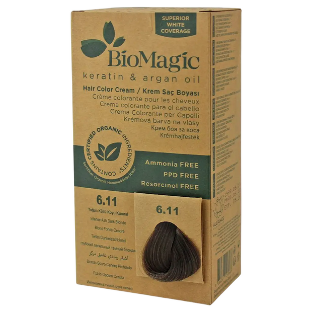 Biomagic, Biomagic, Keratin & Argan Oil, Μόνιμη Βαφή Μαλλιών, 6.11, 250 ml *Tester