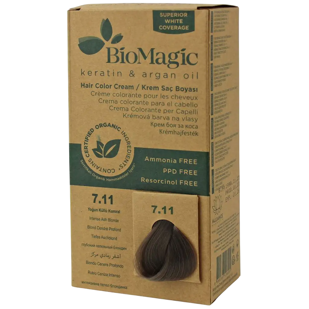 Biomagic, Biomagic, Keratin & Argan Oil, Permanent Hair Dye, 7.11, 250 ml *Tester