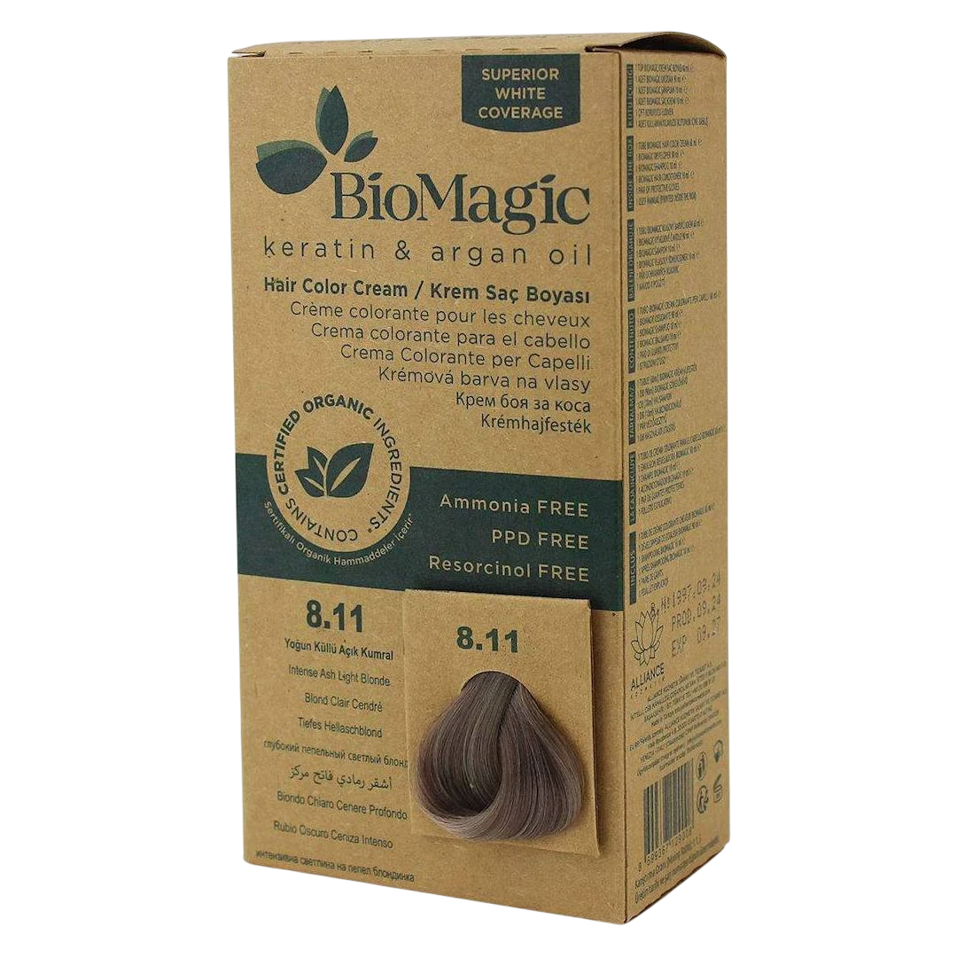 Biomagic, Biomagic, Keratin & Argan Oil, Permanent Hair Dye, 8.11, 250 ml *Tester