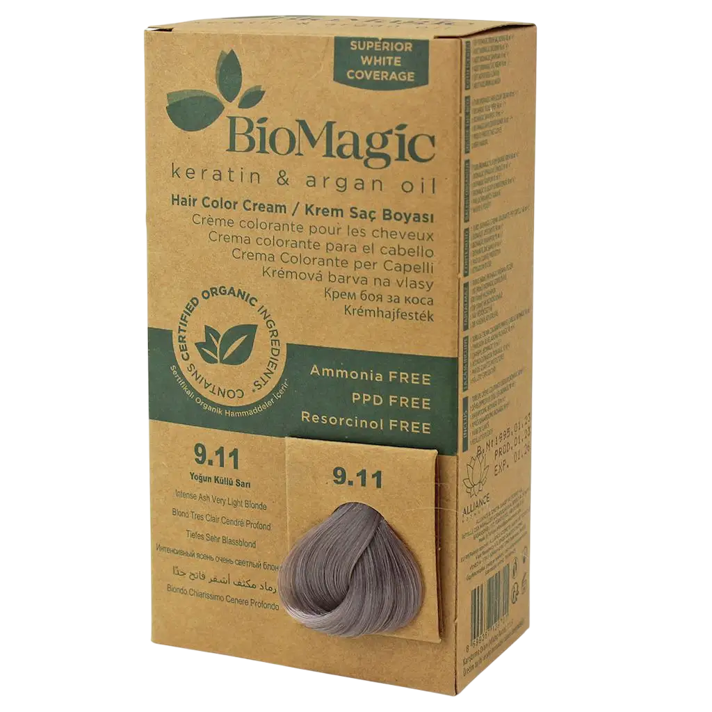 Biomagic, Biomagic, Keratin & Argan Oil, Permanent Hair Dye, 9.11, 250 ml *Tester