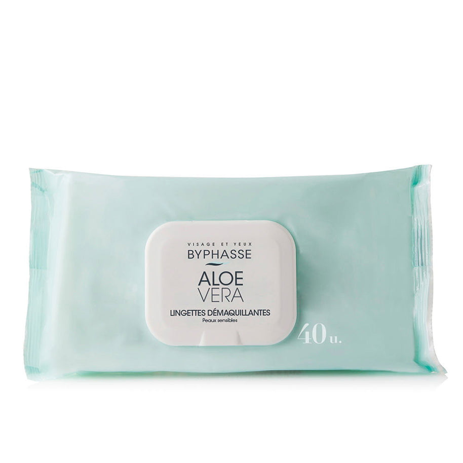 Byphasse, Byphasse, Aloe Vera, Μαντηλάκια Καθαρισμού, Για το Πρόσωπο, 40 pcs