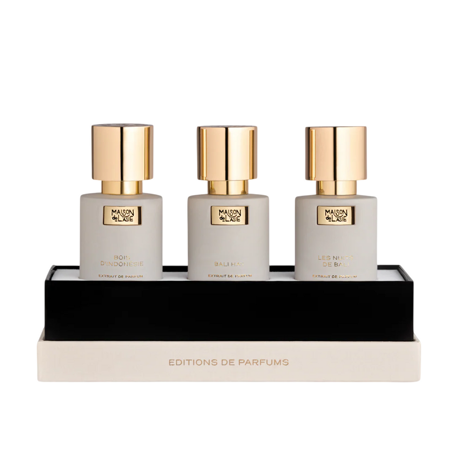 Chapitre 02 Σετ Maison De L'Asie: Bali Ha'i, Extrait De Parfum, Unisex, 15 ml + Bois d'Indonesie, Extrait De Parfum, Unisex, 15 ml + Les Nuits De Bali, Extrait De Parfum, Unisex, 15 ml
