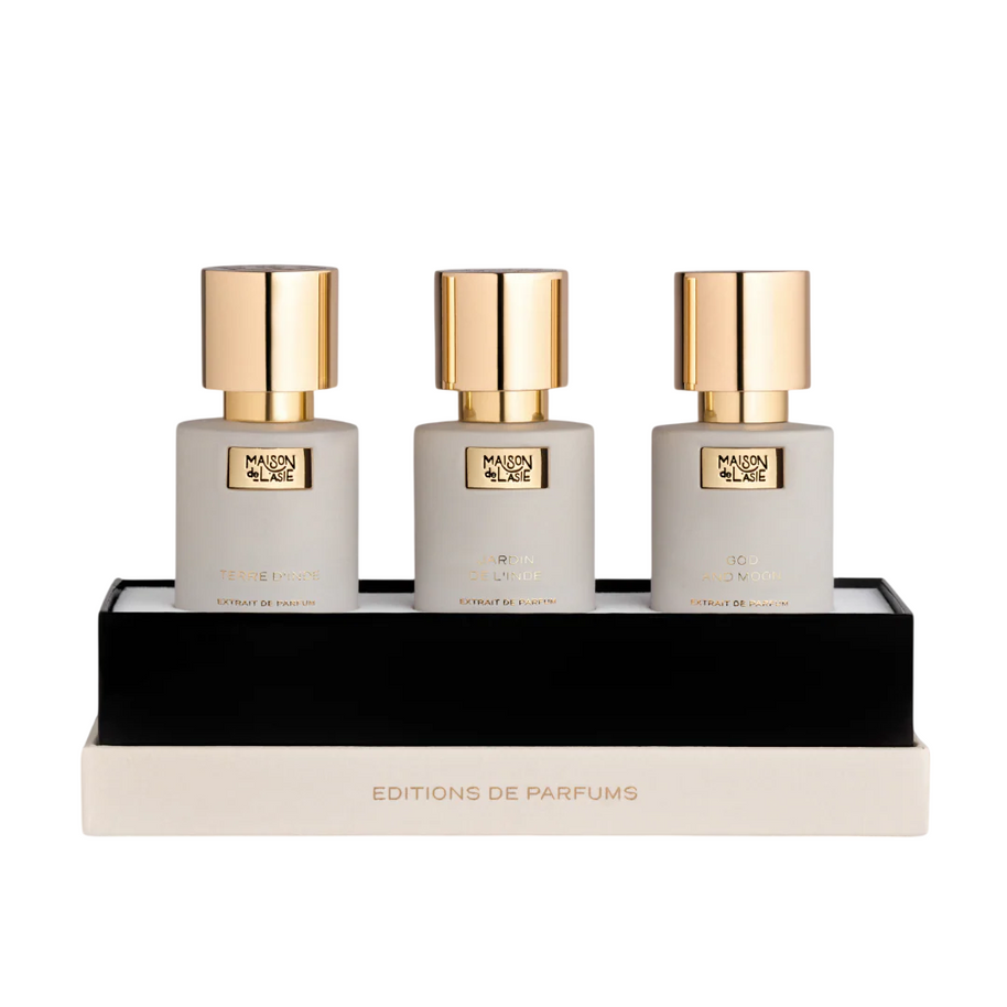 Chapitre 04 Σετ Maison De L'Asie: God and Moon, Extrait De Parfum, Unisex, 15 ml + Jardin de L'Inde, Extrait De Parfum, Unisex, 15 ml + Terre D'Inde, Extrait De Parfum, Unisex, 15 ml