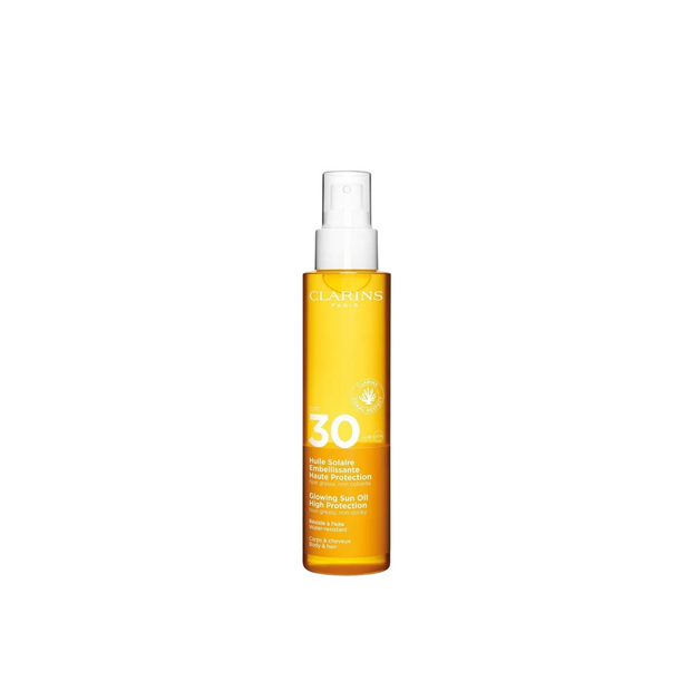 Clarins, Glowing Sun, Ενυδατικό, UV Protection, Αντηλιακό Spray, SPF 30, 150 ml