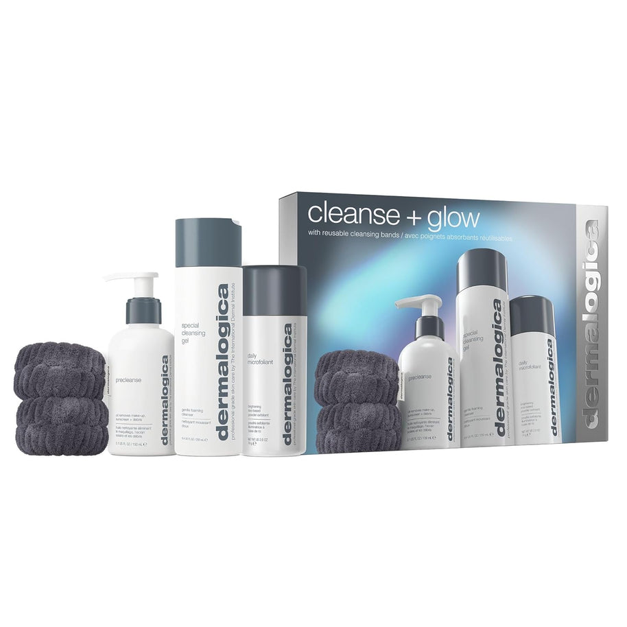 Cleanse + Glow Set Dermalogica: Special, Gel Καθαρισμού, Για το Πρόσωπο, 250 ml + Precleanse, Καθαρισμού, Έλαιο, Για το Πρόσωπο, 150 ml + Daily Microfoliant, Exfoliating, Exfoliating Powder, 74 g