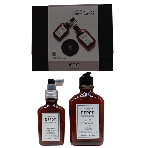 Consumer Kit C Σετ Depot: 100 Hair Καθαρισμού No. 102, Botanical Complex, Σαμπουάν, Κατά της Πιτυρίδας & Sebum Control, 250 ml + 200 Hair Treatments No. 208, Botanical Complex, Leave-In Scalp Treatment Lotion, For Detoxing, 100 ml