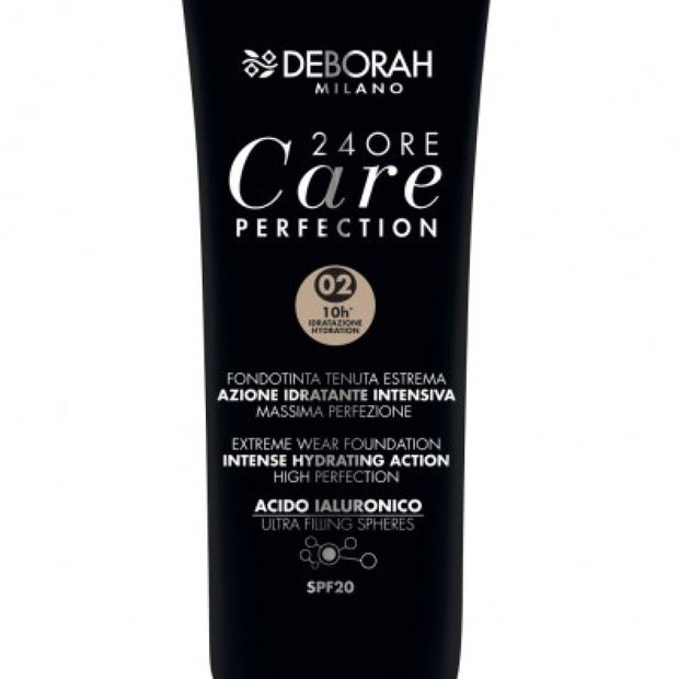 Deborah, 24 Ore Care Perfection, Ενυδατικό, Υγρό Foundation, 02, Beige, SPF 20, 30 ml *Tester